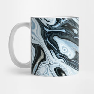 Liquid Marble Cool Blue and Black Mug